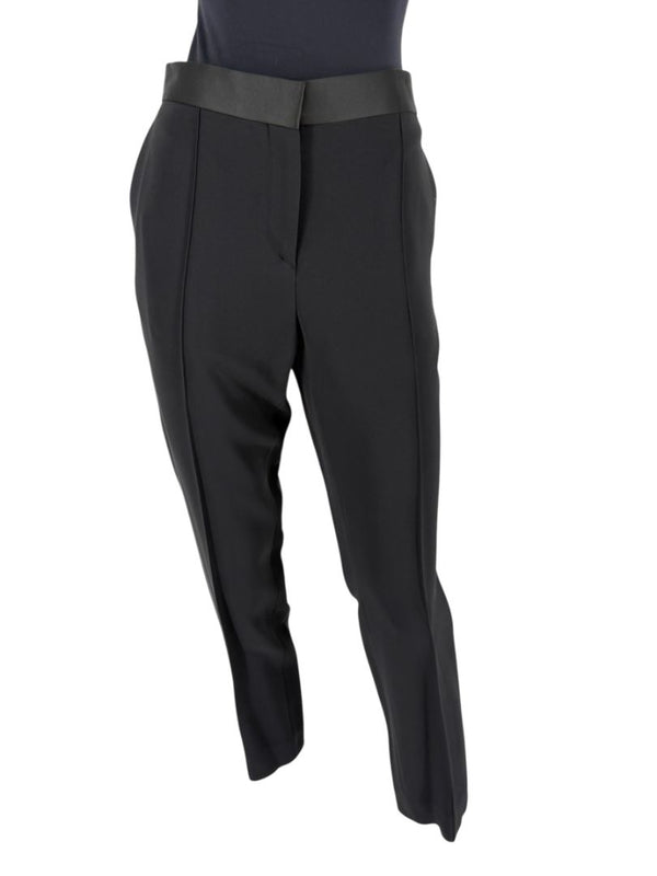 Céline Black Cropped Trousers with Satin Waistband – Size IT 42