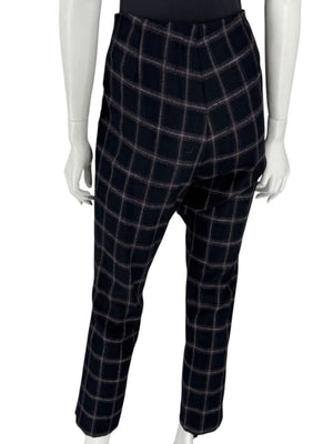 Pamella Roland Black & Gray Windowpane Plaid Pantsuit – Large