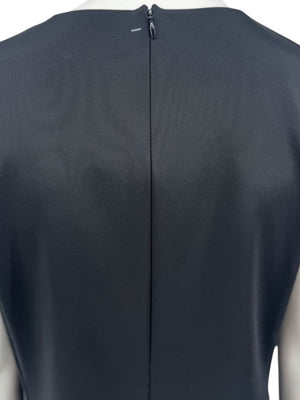 Pamella Roland Black Pearl-Trim Sleeve Handkerchief Hem Dress – Large