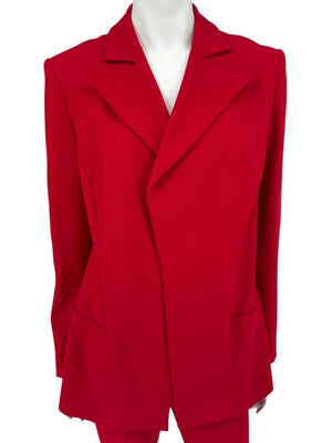 Pamella Roland Red Open Front Blazer & Trouser Set – Large