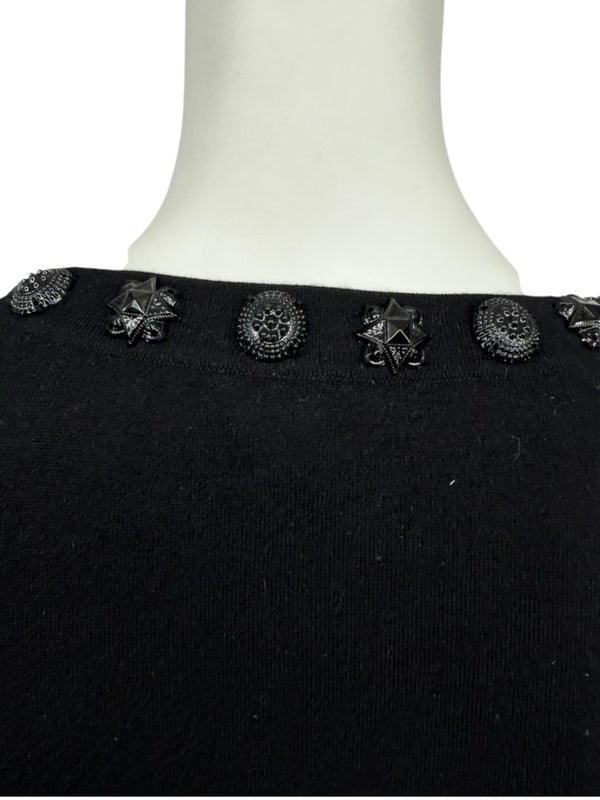 Burberry London Black Embellished Silk-Blend Sweater – Size L