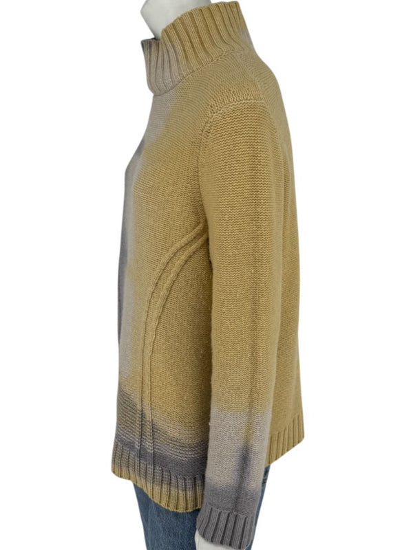 Lafayette 148 New York Wool-Cashmere Ombre Mock Neck Sweater – Size L