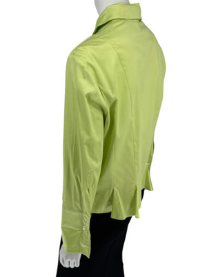 Escada Lime Green Cotton Blend Tailored Blouse – Size 42
