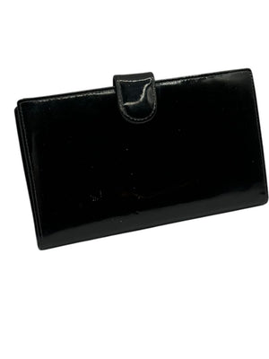 CHANEL Vintage Patent Leather CC Long Wallet – Black