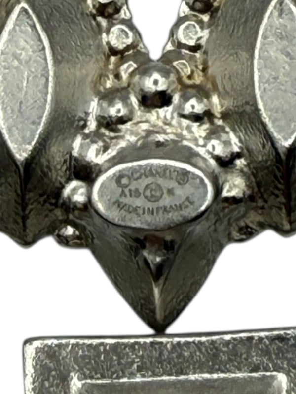 Chanel Crystal & Pearl Statement Brooch – Silver Tone  - With Box