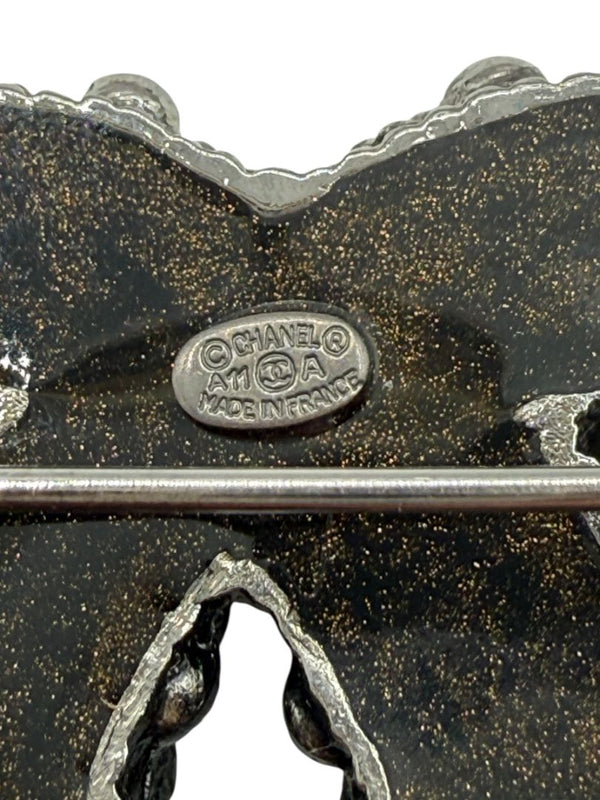 Chanel Gunmetal Rope & Studded CC Brooch – Fall 2011 Stamped