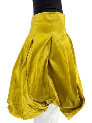 Pauw Amsterdam Chartreuse Silk Sculptural Skirt – Size 3