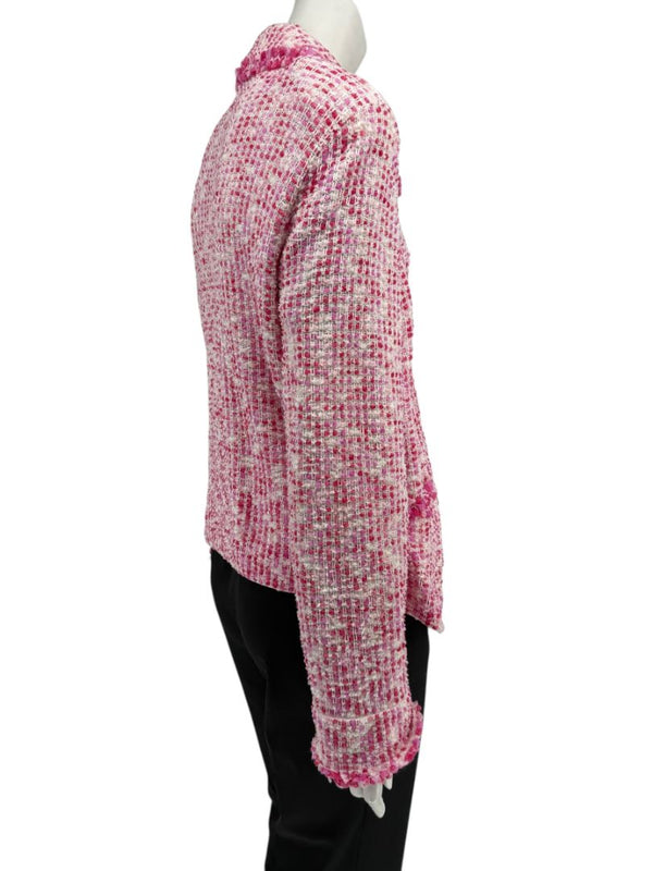 Escada Pink & Ivory Textured Button-Front Jacket – Size 46