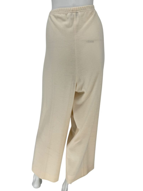 Caroline Rose Cream Elastic-Waist Pull-On Pants – Size XL