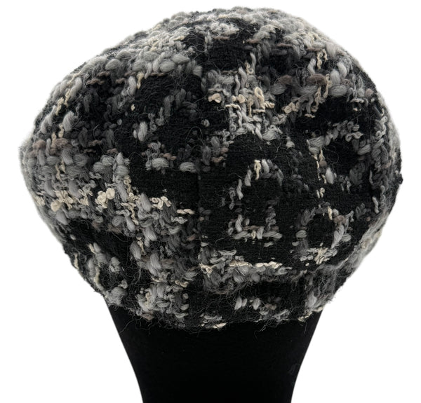Chanel Black Tweed Hat - Medium