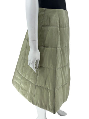 Chanel Identification 00's Quilted Pistachio Green Skirt - Size 42