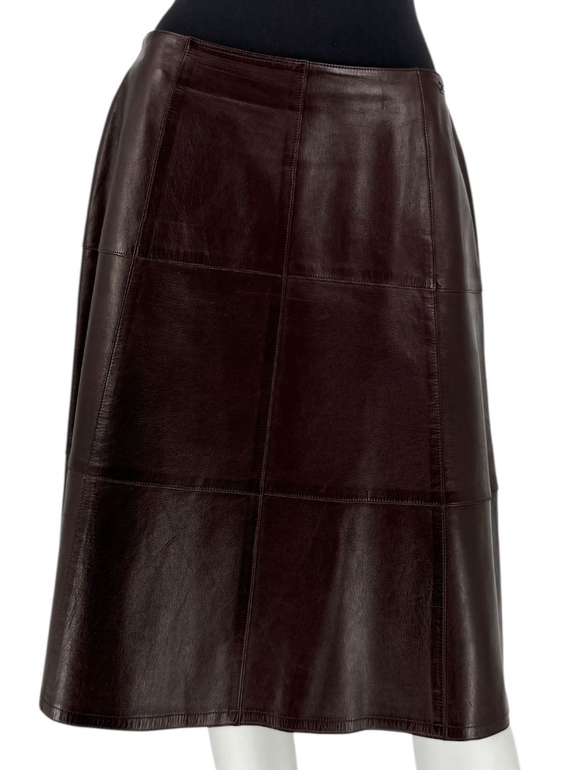 Chanel Chocolate Brown Lambskin Skirt – Size 42