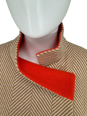 Akris Reversible Herringbone Cape Jacket - Size 10