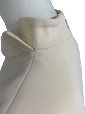 CHRISTIAN DIOR Ivory Wool-Silk Dress with Heart Appliqué - Size 10