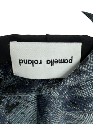 Pamella Roland Black/Blue Ombre 2 Piece Dress & Coat Set – Large