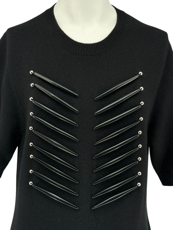 Louis Vuitton Black Cashmere Sweater Dress with Hardware Detail – Size L