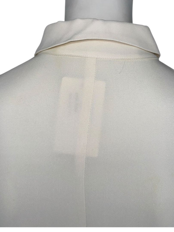 Lela Rose Ivory Silk Tunic Blouse with Embroidered Hem – Size 8