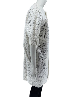Maria Cornejo White Cotton Eyelet Cocoon Coat – Size 6