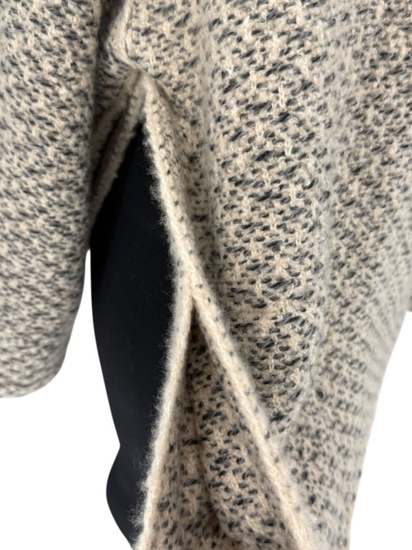 Loro Piana Taupe & Black Textured Cashmere Hooded Sweater - Size S