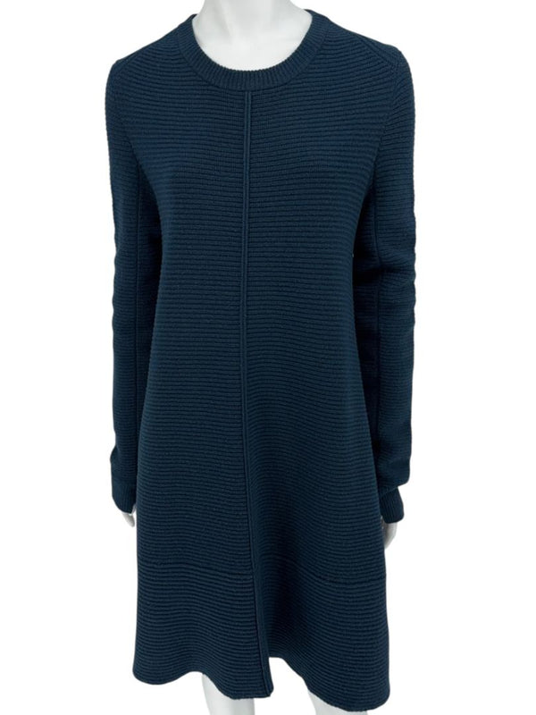 Proenza Schouler Blue Wool & Cashmere Ribbed Knit Dress - Medium