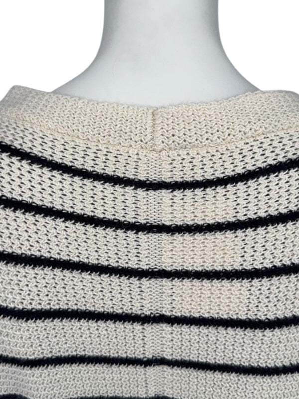 The Row Ivory & Navy Cashmere Striped Boatneck Sweater – Size S