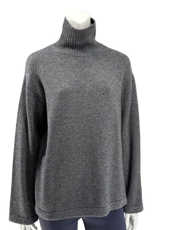 S MaxMara Charcoal Wool-Cashmere Turtleneck Sweater – Size S