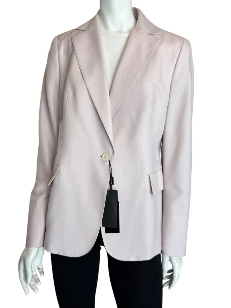 Akris Miles Blazer in Lily Pink Virgin Wool, Size 10 (IT 46) – NWT
