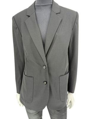 Pamella Roland Black Blazer Jacket Women’s Large – Classic 2 Button Wool Blend Career Workwear