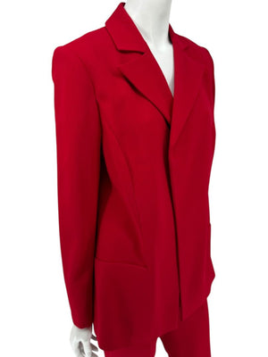 Pamella Roland Red Open Front Blazer & Trouser Set – Large