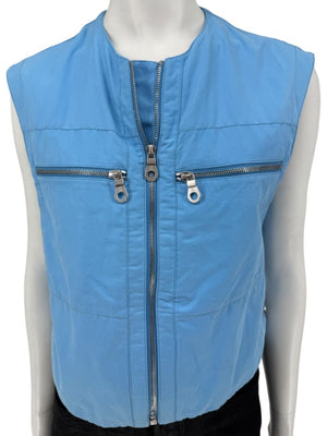 Chanel Blue “Identification” Zip-Front Utility Vest – Size 42
