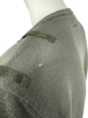 Burberry London Sage Green Merino Wool Military Sweater – Mens Size S