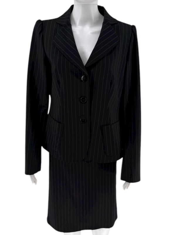 Armani Collezioni Charcoal Pinstripe 3-Piece Suit – Size 12