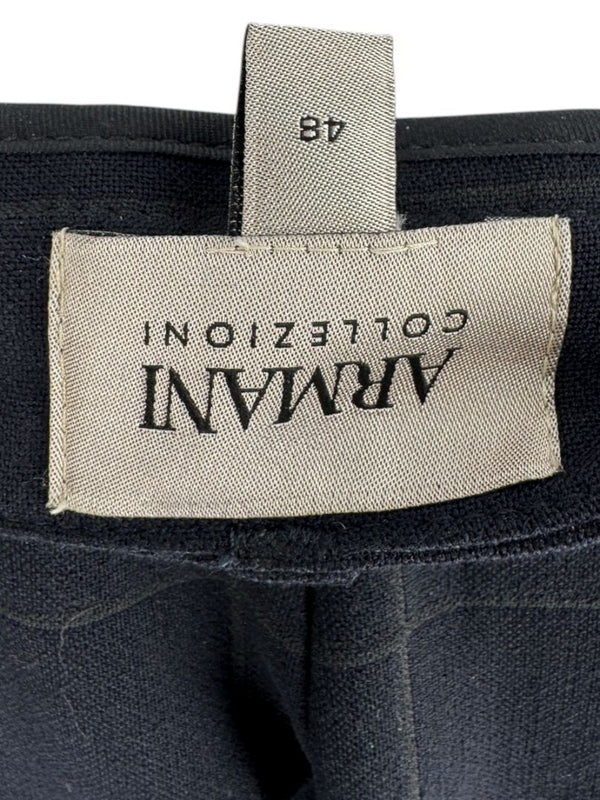 Armani Collezioni Navy Windowpane Check Trousers – Size 48