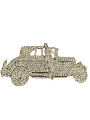 Polani Vintage Rhinestone Art Deco Car Brooch – Excellent Preowned Condition