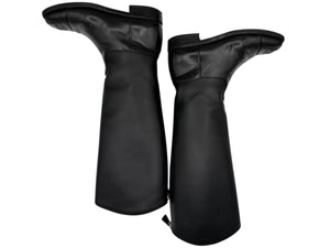 Chanel CC Captoe Black Leather Riding Boots – Size 36.5