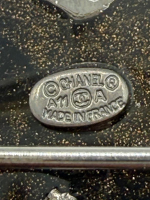 Chanel Gunmetal Rope & Studded CC Brooch – Fall 2011 Stamped