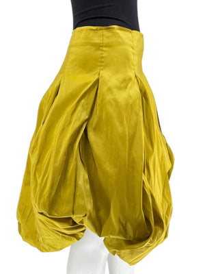 Pauw Amsterdam Chartreuse Silk Sculptural Skirt – Size 3