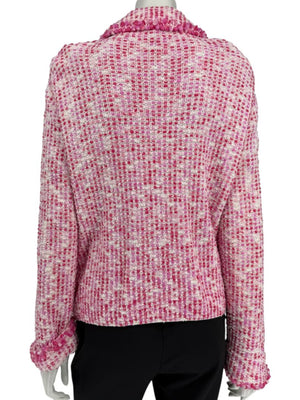 Escada Pink & Ivory Textured Button-Front Jacket – Size 46
