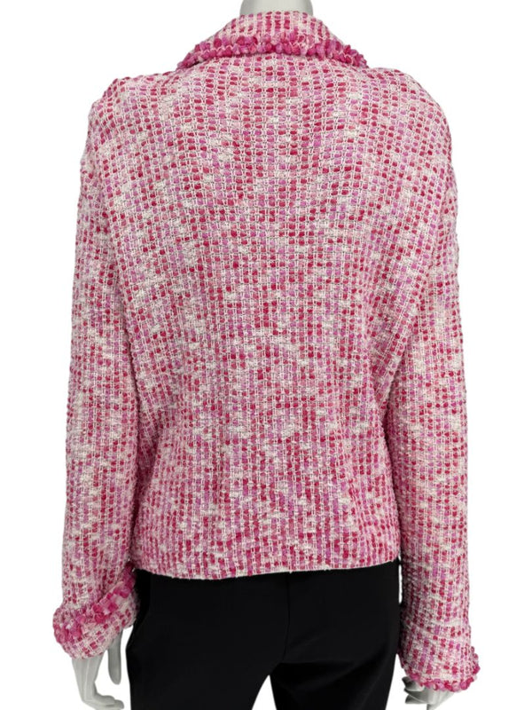 Escada Pink & Ivory Textured Button-Front Jacket – Size 46