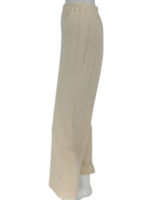 Caroline Rose Cream Elastic-Waist Pull-On Pants – Size XL