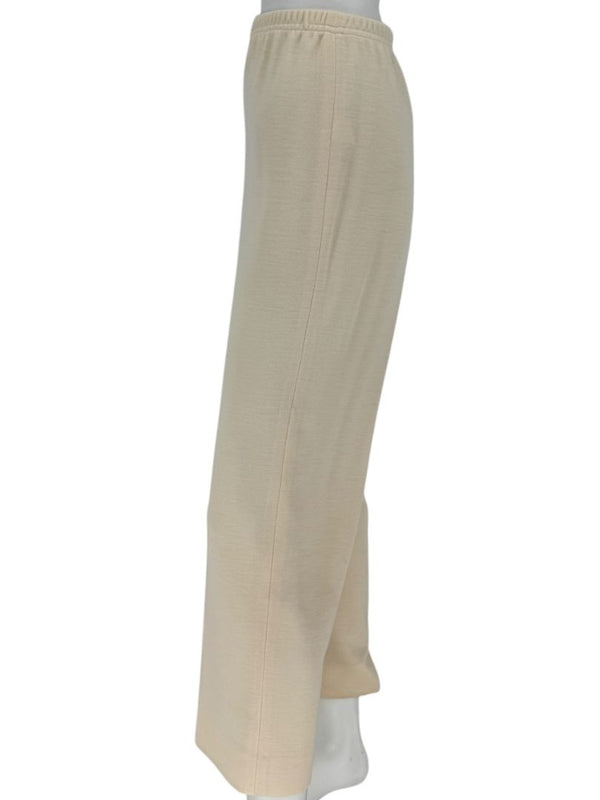 Caroline Rose Cream Elastic-Waist Pull-On Pants – Size XL