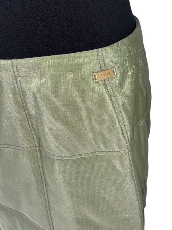 Chanel Identification 00's Quilted Pistachio Green Skirt - Size 42