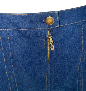 Escada Denim Two-Piece Skirt Set – Size 38 – Excellent Pre-Owned Condition