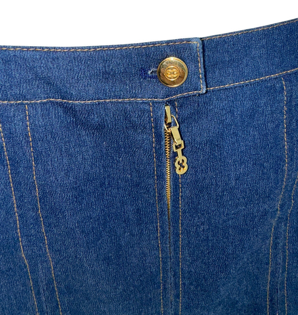 Escada Denim Two-Piece Skirt Set – Size 38 – Excellent Pre-Owned Condition