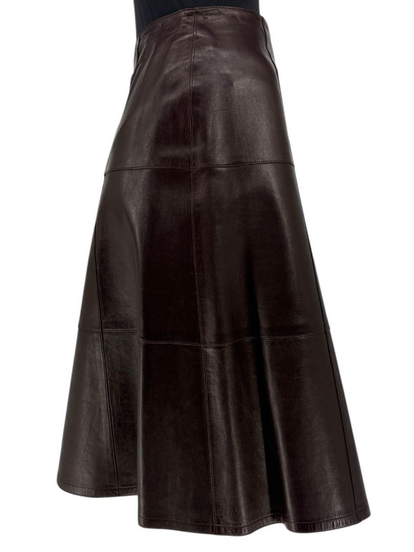 Chanel Chocolate Brown Lambskin Skirt – Size 42