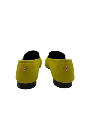 Bougeotte Penny Loafers in Neon Yellow Suede – Size 40.5
