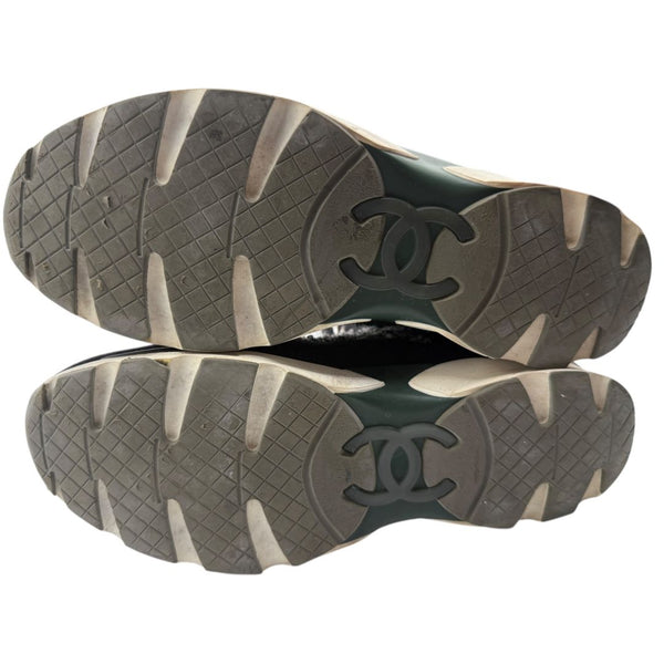 Chanel Tweed & Suede Lace-Up Knee-High Sneakers – Size 40 (EU)