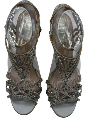 René Caovilla Silver Crystal-Embellished Sandals – Size 39 - BNIB