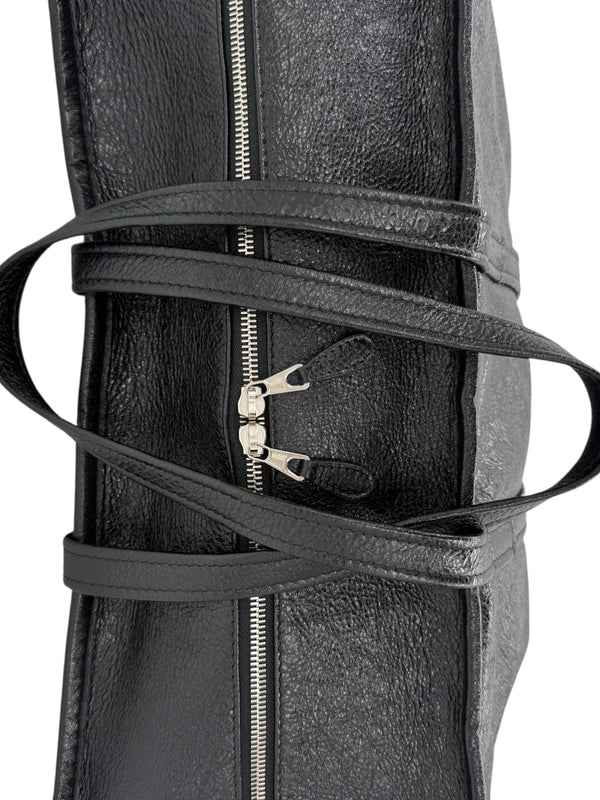 Balenciaga Black Arena Leather Bazar Shopper Tote Bag - XL