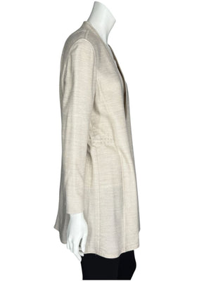 Akris Beige Open-Front Long Jacket – Size US 10